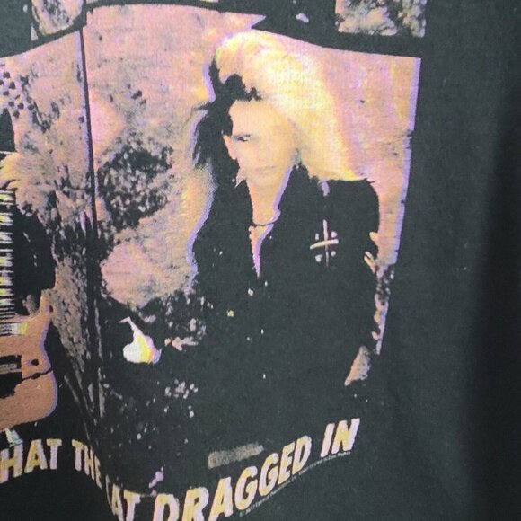 Poison T-Shirt Small Look What The Cat Dragged In Album Cover Print Gildan Tag - Picture 9 of 11